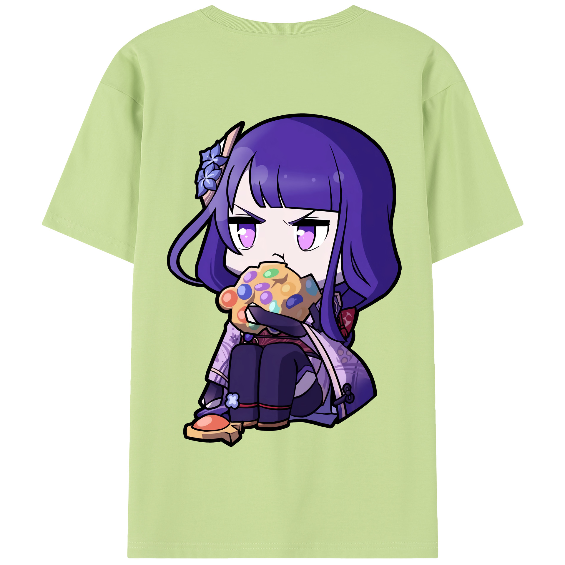 げんし神 雷電将軍 らいでんしょうぐん genshin Raiden Shogun 綿100％半袖Tシャツ（背面プリント）